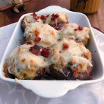 Thanksgiving Stuffed Mushrooms ~ Sumptuous Spoonfuls #Thanksgiving #Leftovers #Recipe