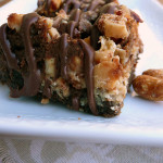 Toffee Chocolate Mashup Bars ~ Sumptuous Spoonfuls 7-Layer #chocolate #PB #7Layer #Bars