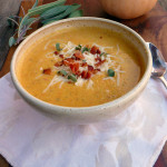 Bacon Chipotle Butternut Soup ~ Sumptuous Spoonfuls #savory #squash #soup #recipe