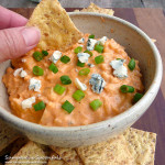 Buffalo Blue Cheese Cauliflower Dip ~ Sumptuous Spoonfuls #healthy #buffalo #dip #recipe