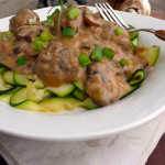 Easy Healthy Meatball Stroganoff ~ Sumptuous Spoonfuls #comfortfood #recipe