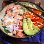 Shrimp & Smoked Salmon Sushi Bowl ~ Sumptuous Spoonfuls #easy #healthy #seafood #recipe