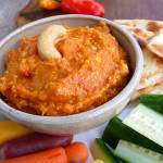 Spicy Cashew Red Pepper Dip ~ Sumptuous Spoonfuls #healthy #hot #pepper #dip #recipe