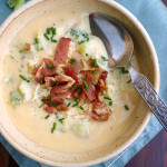 White Cheddar Broccoli Potato Soup ~ Sumptuous Spoonfuls #creamy #cheesy #potato #soup #recipe