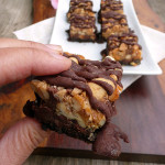 Kyr's Oooey Gooey Peanut Butter Mashup Bars ~ Sumptuous Spoonfuls #decadent #easy #chocolate #PB #recipe