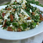 Lemony Asparagus & Kale Quinoa with Feta & Pecans ~ Sumptuous Spoonfuls #quinoa #asparagus #recipe