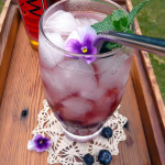 Blueberry Lavender Wine Rum Fizz ~ Sumptuous Spoonfuls #blueberry #cocktail #recipe