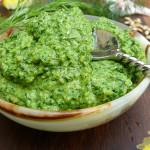 Sunflower Dill Pesto ~ Sumptuous Spoonfuls #dill #pesto #recipe #glutenfree #dairyfree #nutfree