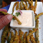 Easy Baked Green Bean Fries ~ Sumptuous Spoonfuls #healthy #baked #appetizer #recipe