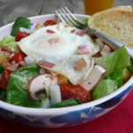 Bacon Mushroom Roasted Tomato Breakfast Salad ~ Sumptuous Spoonfuls #breakfast #recipe