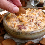 Hot & Cheesy Reuben Dip ~ Sumptuous Spoonfuls #cornedbeef #dip #recipe