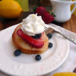 Limoncello Strawberry Shortcake ~ Sumptuous Spoonfuls #boozy #lemon #cake #recipe