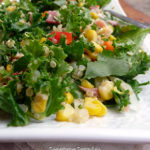 Bacon Corn & Kale Salad with Quinoa & Creamy Cilantro Bacon Dressing ~ Sumptuous Spoonfuls #kale #salad #recipe