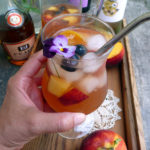 Sparkling White Peach Sangria ~ Sumptuous Spoonfuls #peach #sangria #recipe