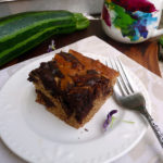 Chocolate Peanut Butter Swirl Zucchini Cake ~ Sumptuous Spoonfuls #PB #zucchini #cake #recipe