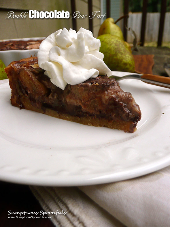 Double Chocolate Pear Tart #choctoberfest ~ decadent and elegant, this Double Chocolate Pear Tart is perfect for holiday entertaining