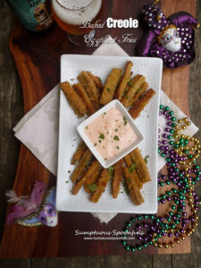 Baked Creole Eggplant Fries with Creole Remoulade Dipping Sauce ~ a delicious healthy snack that will satisfy your crunch craving!