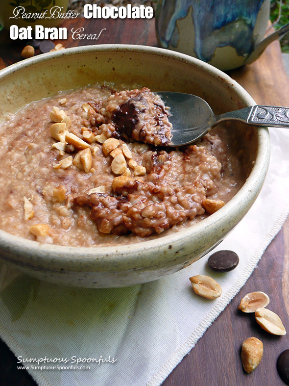 Peanut Butter Chocolate Oat Bran Cereal ~ Hot breakfast cereal with ...