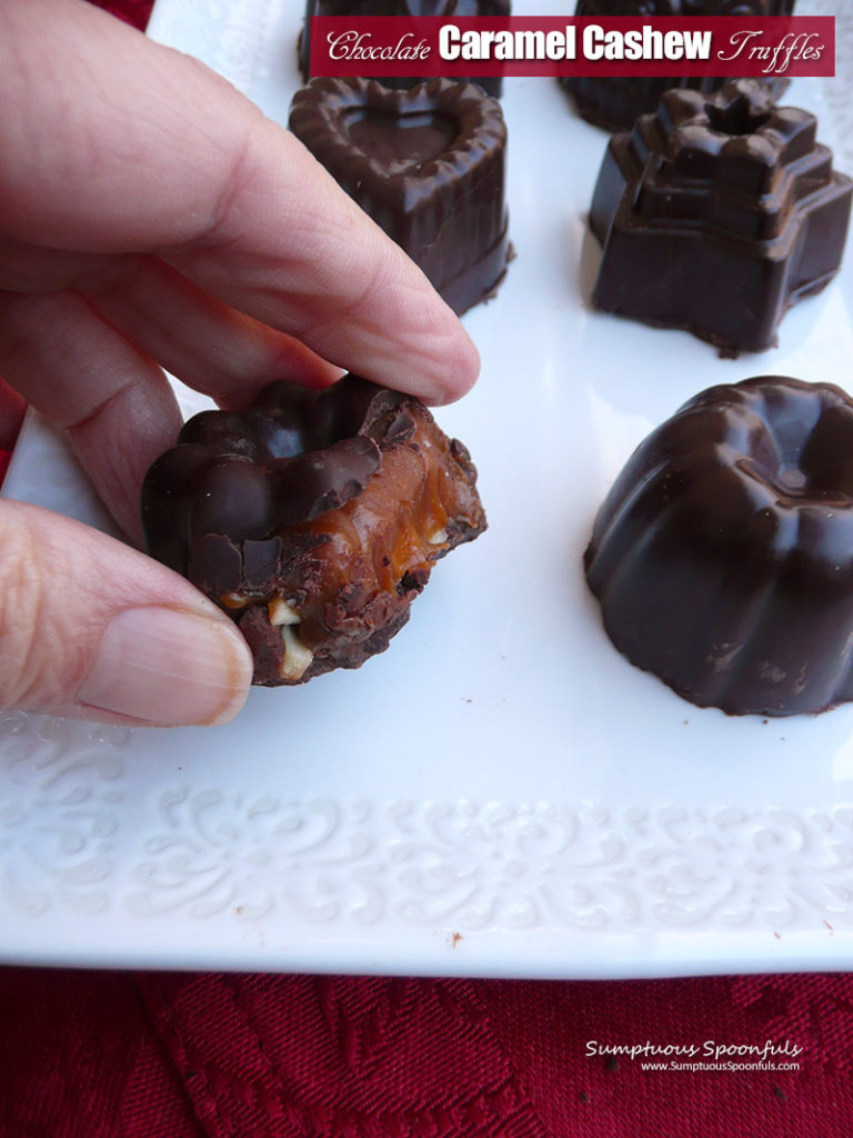 Homemade Gourmet Chocolate Caramel Cashew Truffles