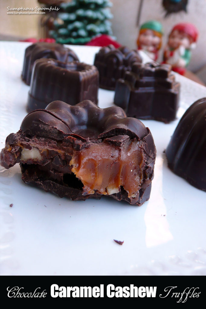 Gourmet Homemade Chocolate Caramel Cashew Truffles