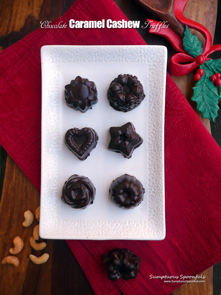 Homemade Gourmet Chocolate Caramel Cashew Truffles