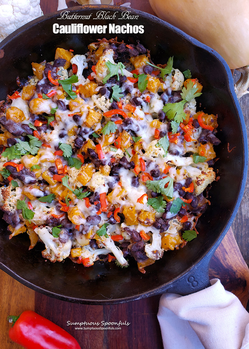 Butternut Black Bean Cauliflower Nachos 