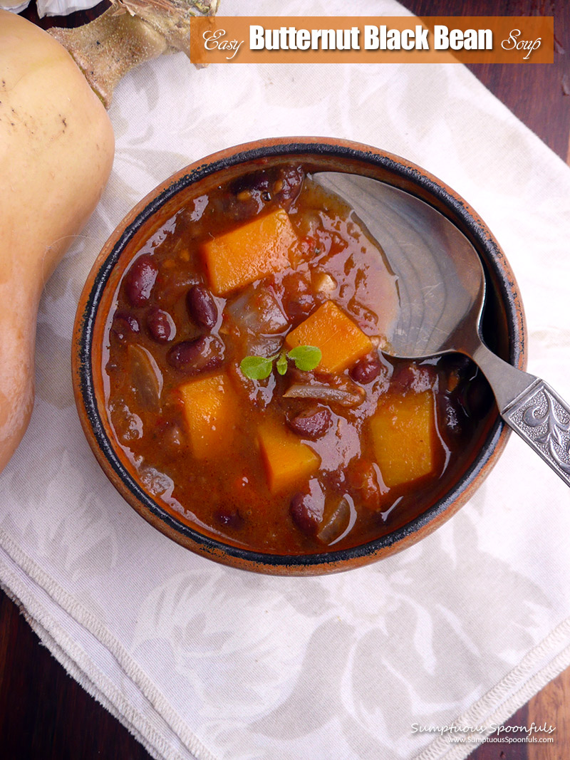 Easy Butternut Black Bean Soup 