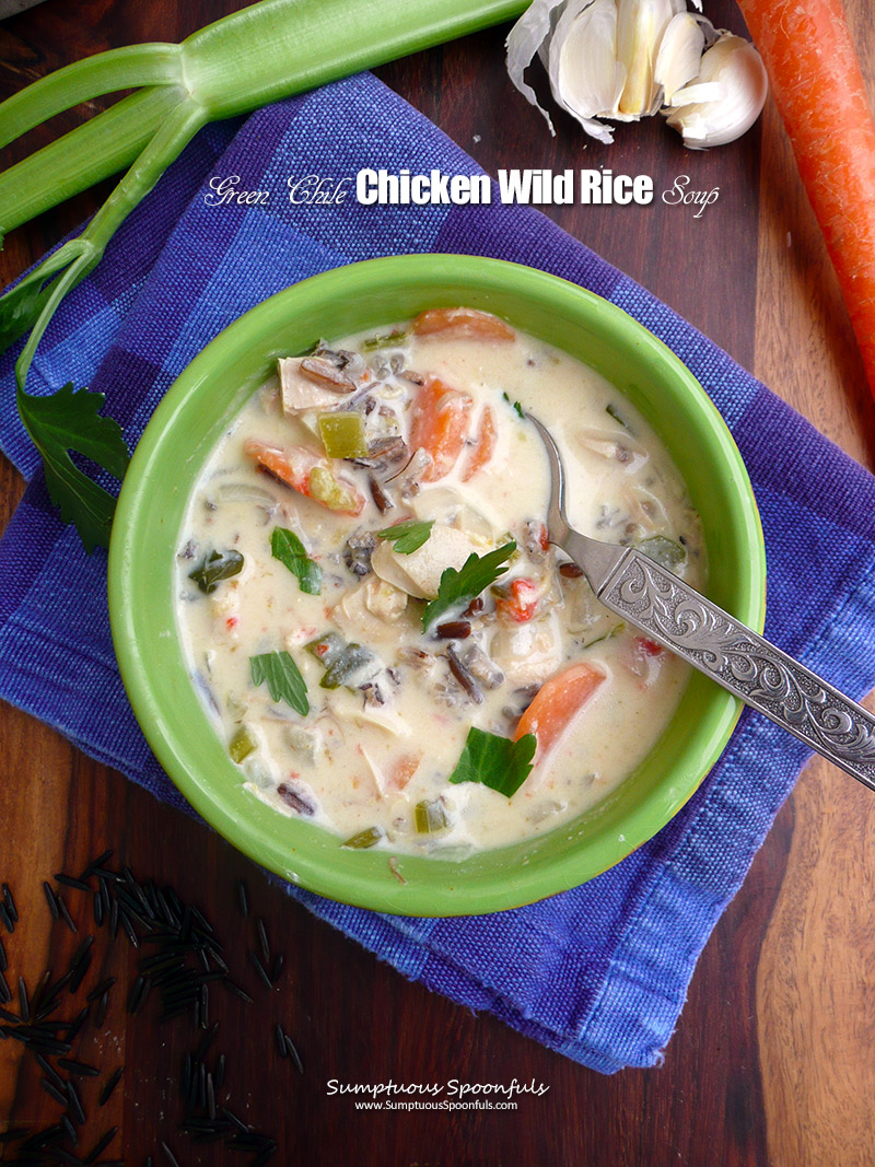 Green Chile Chicken Wild Rice Soup