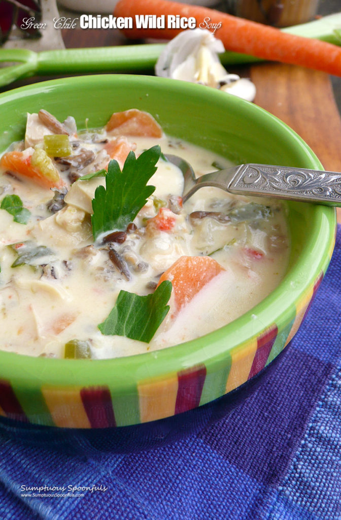 Green Chile Chicken Wild Rice Soup