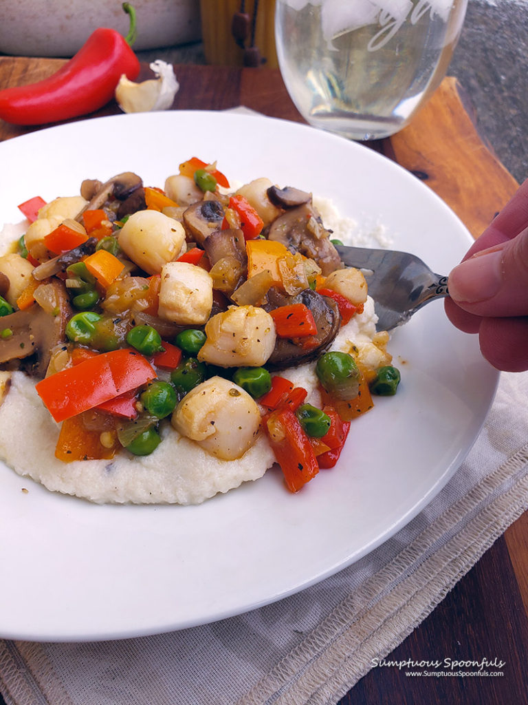 Sherried Sea Scallops with Mushrooms and Peppers - time to EAT!