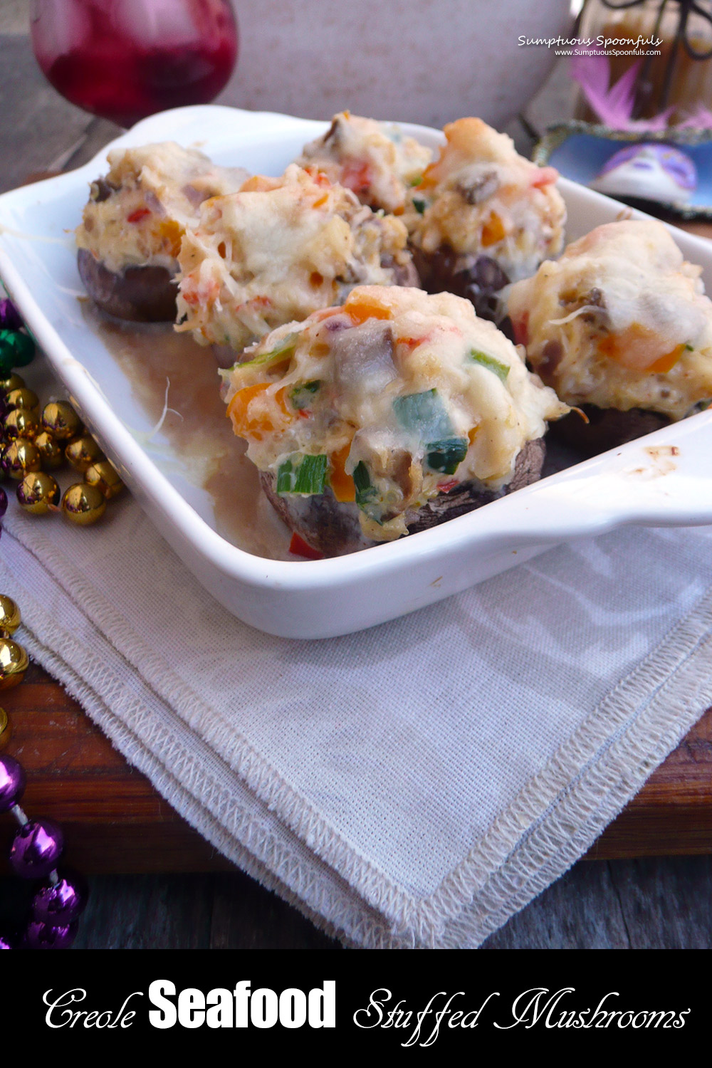 Creole Seafood Stuffed Mushrooms