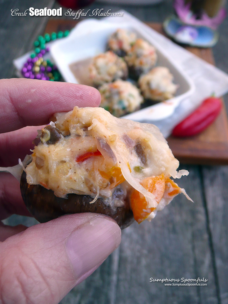 Creole Seafood Stuffed Mushrooms