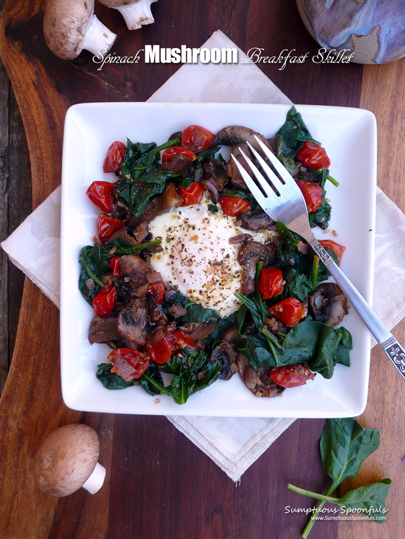 Spinach Mushroom Breakfast Skillet - top view