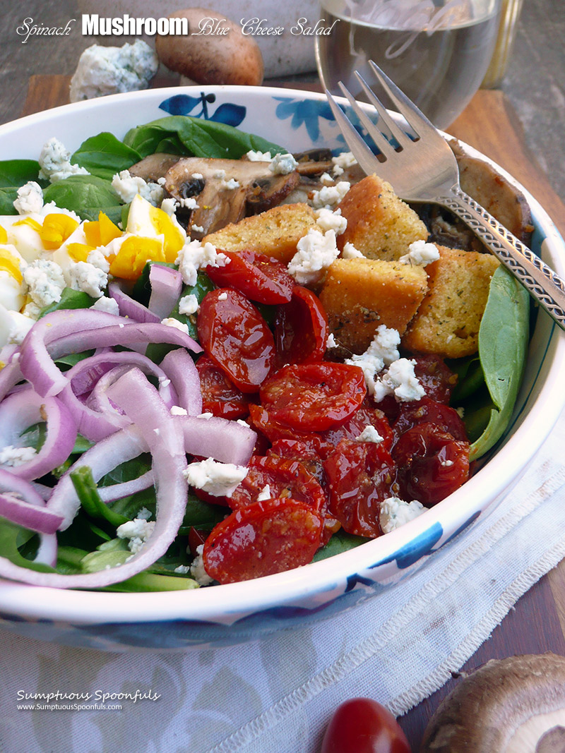 Spinach Mushroom Blue Cheese Salad