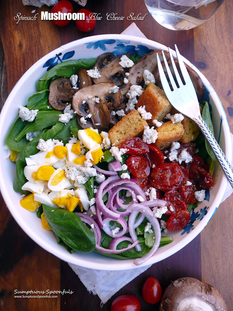 Spinach Mushroom Blue Cheese Salad