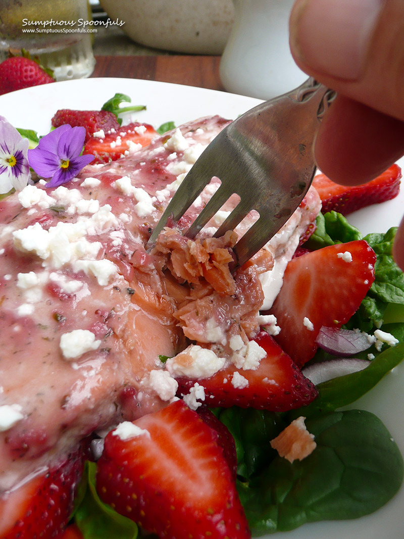 Strawberry Basil Glazed Salmon - time to eat!