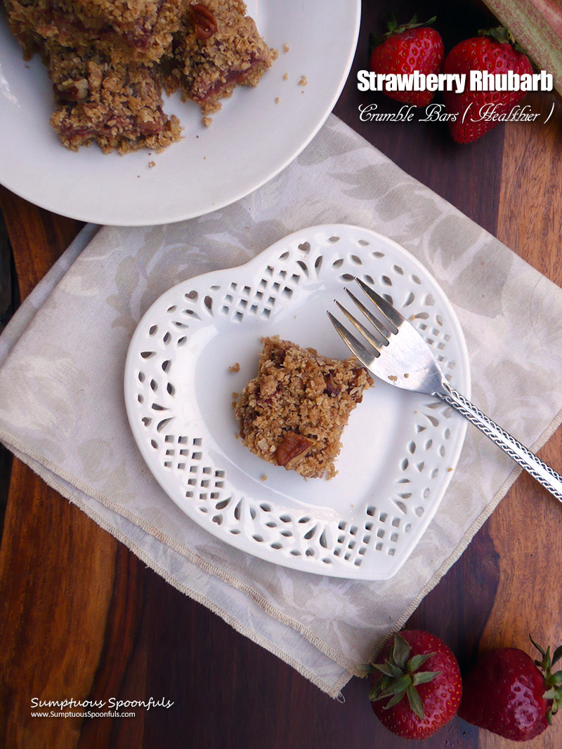 Strawberry Rhubarb Crumble Bars - a healthier option