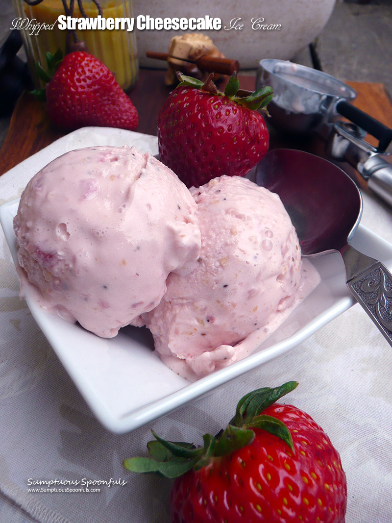Whipped Strawberry Cheesecake Ice Cream side view