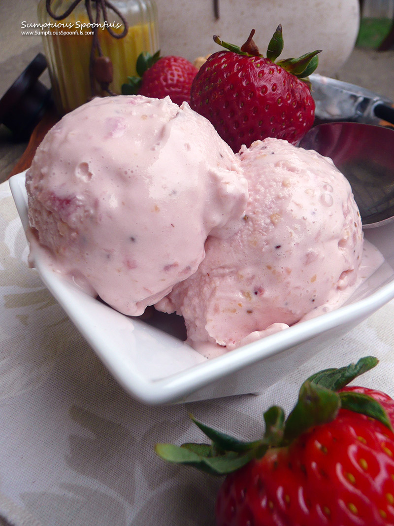 Whipped Strawberry Cheesecake Ice Cream closeup