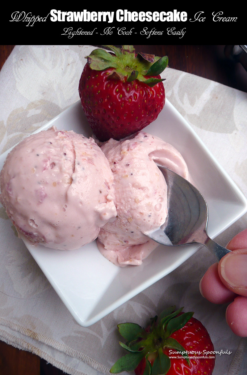 Whipped Strawberry Cheesecake Ice Cream view for pinning