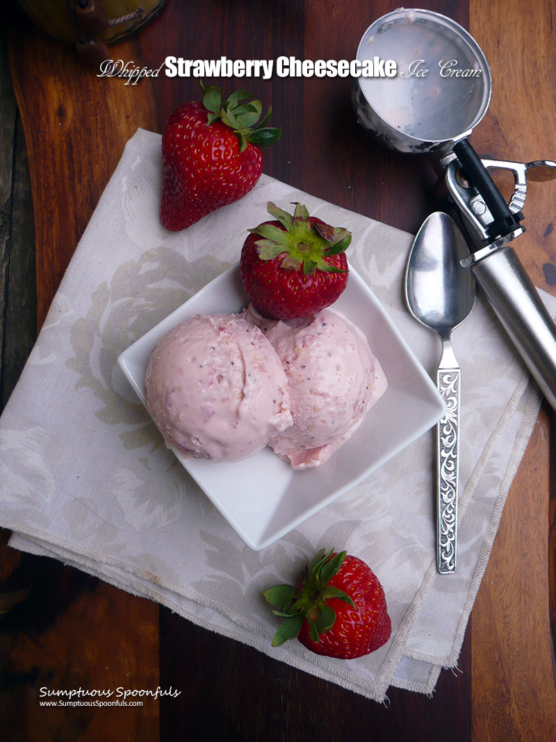Whipped Strawberry Cheesecake Ice Cream top view