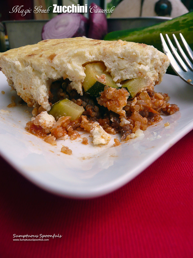 Magic Greek Zucchini Casserole closeup