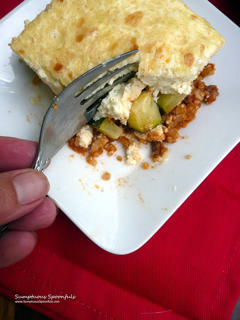 Magic Greek Zucchini Casserole - time to eat!