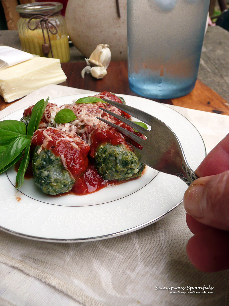 Time to eat the Spinach Dumplings! Yum. :)