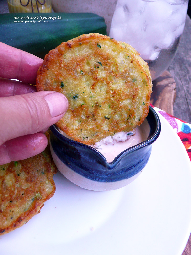 Zucchini Chickpea Fritters ... ready to dip!