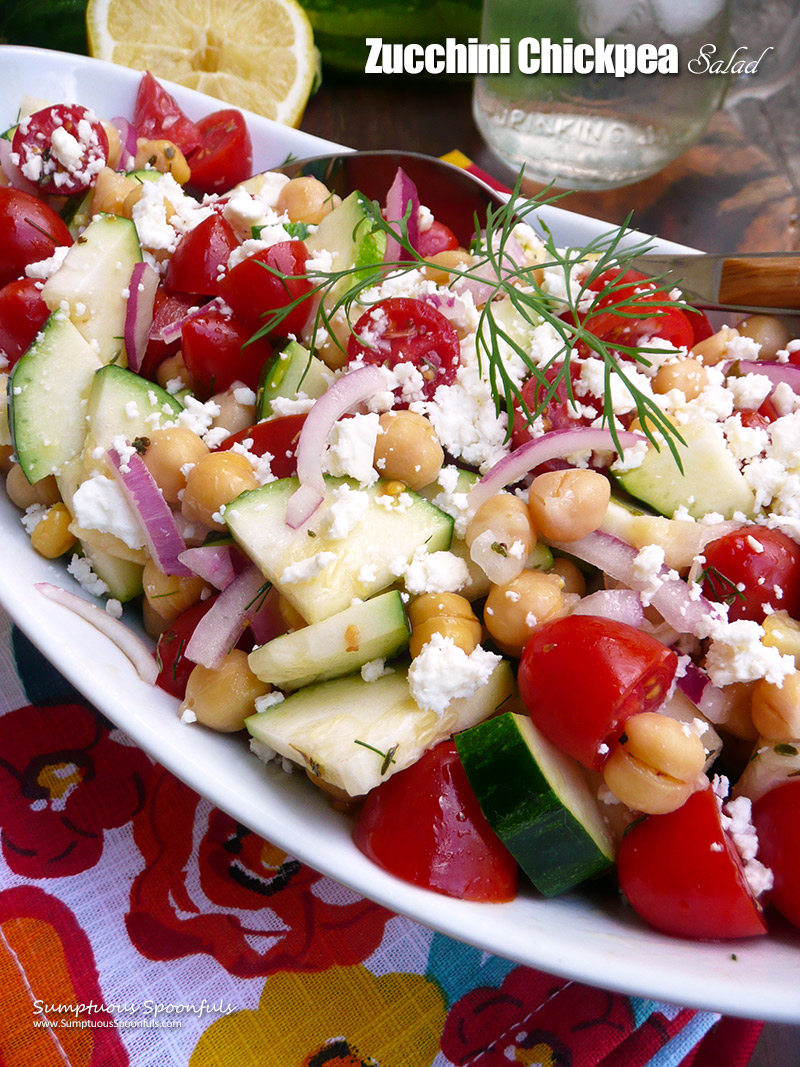 Zucchini Chickpea Salad ... side view/closeup