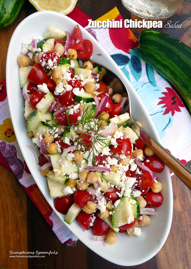 Zucchini Chickpea Salad first image gazing down