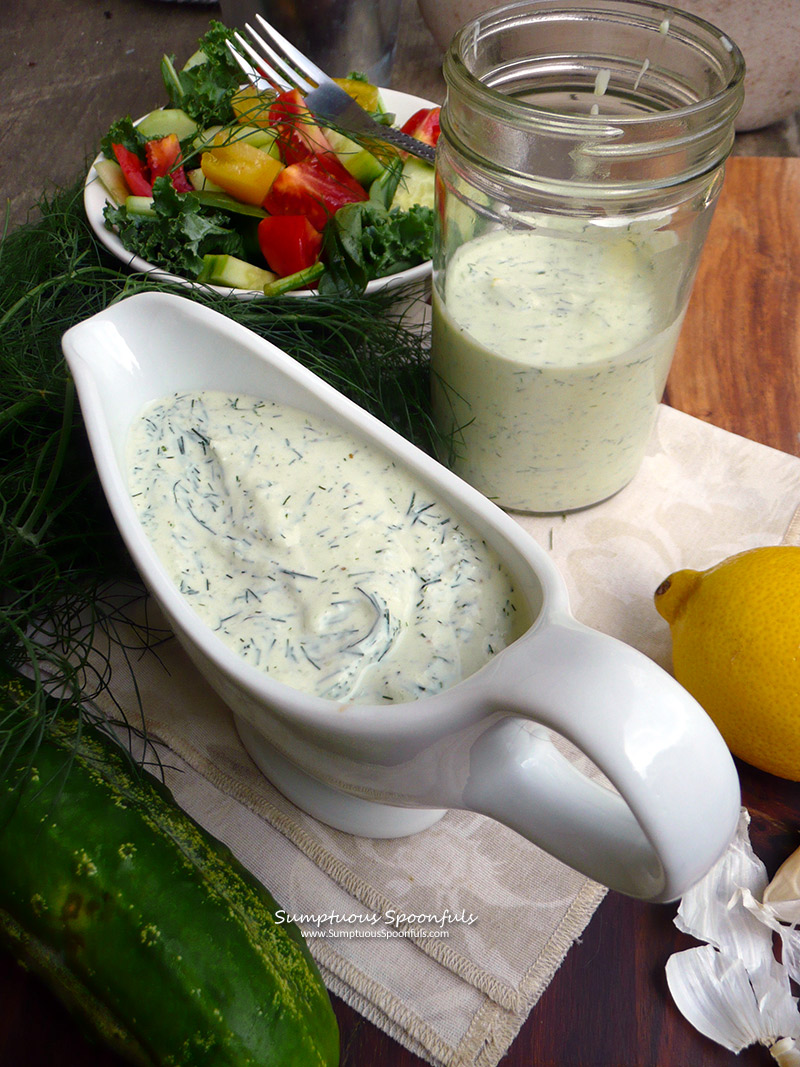 Creamy Cucumber Fennel Salad Dressing | Sumptuous Spoonfuls