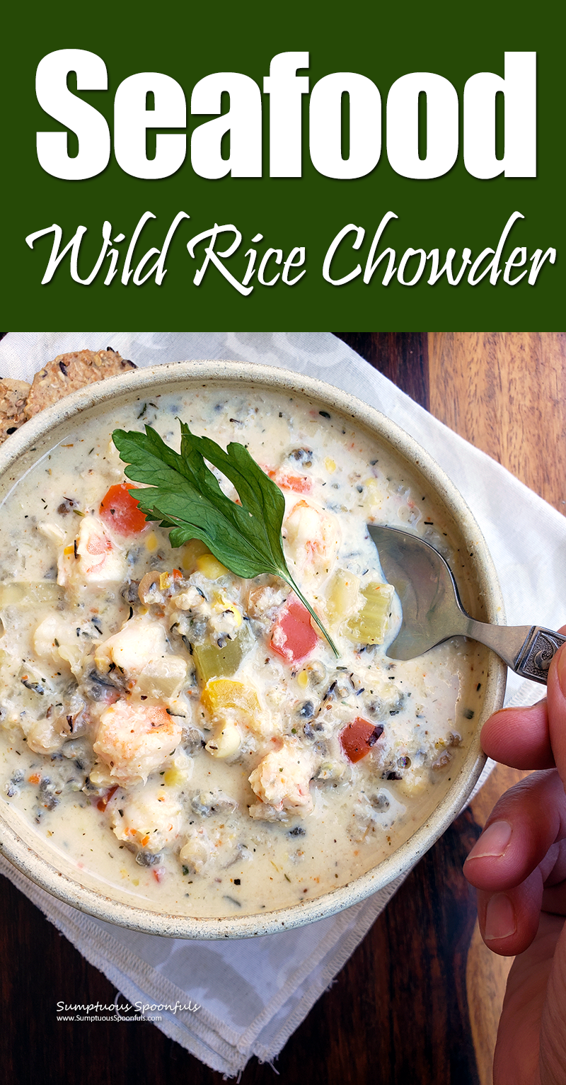 Seafood-Wild-Rice-Chowder-pin | Sumptuous Spoonfuls