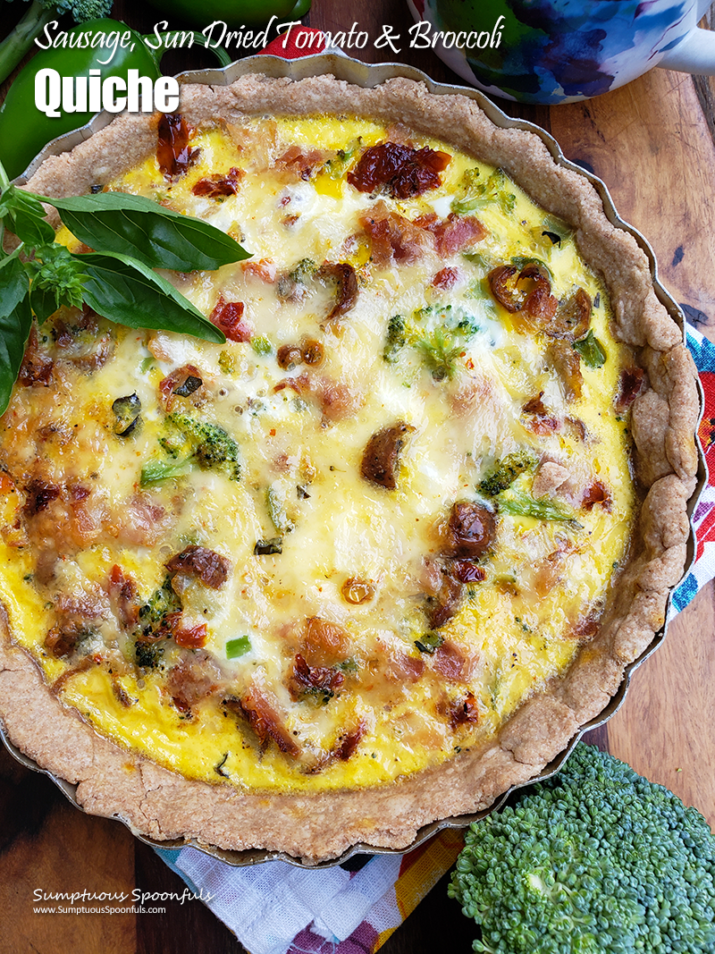 Sausage, Sun Dried Tomato & Broccoli Quiche